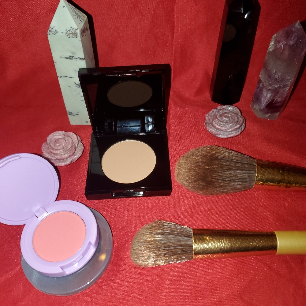Bundle of Half Caked Bloom Blush and Shades by Shan Bronzer + MOTD Brush Duo